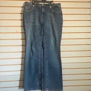 Vigoss Jeans Womens 13/14 Bootcut Union Jack Flag Back Pocket Medium Wash Denim